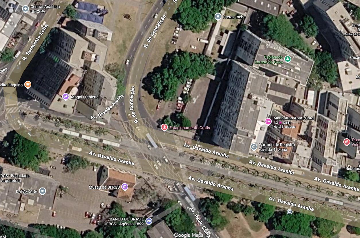 Vista aérea da área da intervenção