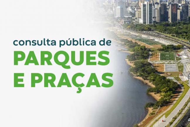 Imagem da Orla do Guaíba com o texto: Consulta pública de parques e praças