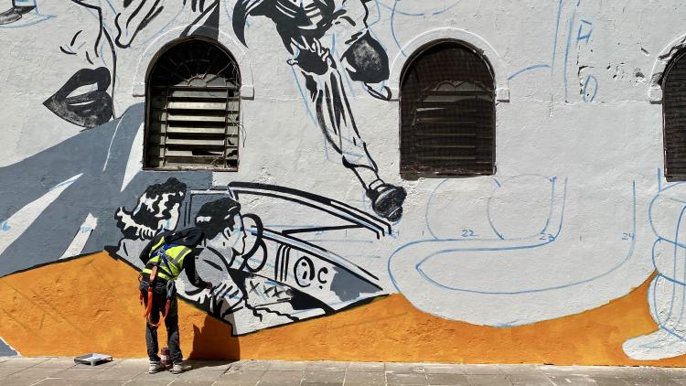 Arte urbana avança e revitalização do Centro ganha novo mural