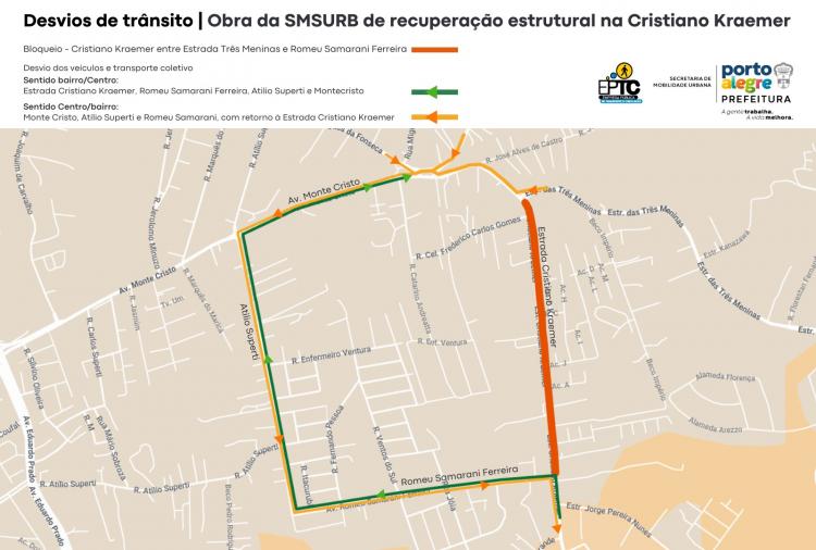 Estrada Cristiano Kraemer terá bloqueio total nesta semana para obras de drenagem