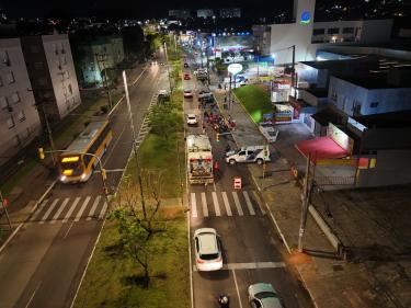 drone da GCM auxiliando em operação Balada Segura