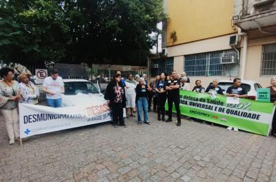 Ato público em frente à SMS - 24.04.2025