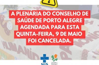Plenária desta quinta-feira está cancelada