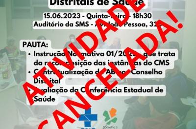 A atividade do FCDS que aconteceria nesta quinta, 15, foi transferida em função da chuva