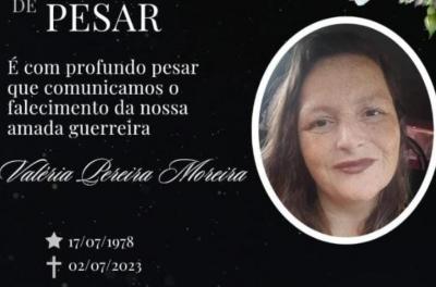 Nota de pesar Valéria Moreira
