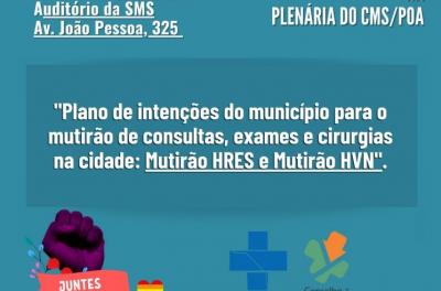 Plenária vai debater sobre mutirões de consultas, exames e cirurgias
