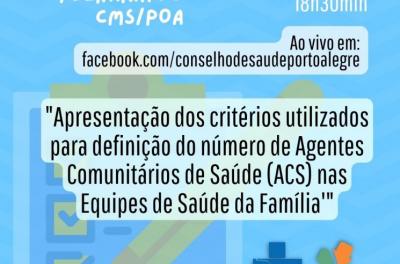 Quinta-feira, 14, o CMS debate sobre os critérios da SMS para definição de números de ACS nas unidades de Saúde