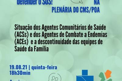 Agentes de Saúde e equipes de Saúde da Família serão pautas da plenária desta quinta-feira, 19