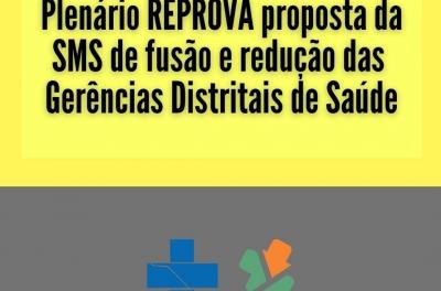 Plenário reprova proposta da SMS de fusão e redução das Gerências Distritais de Saúde