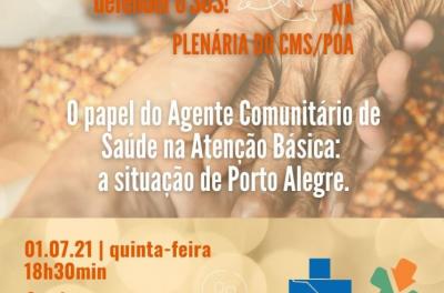 A situação dos ACS em Porto Alegre será discutida na quinta, 1º de julho