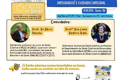 Card pré-conferência eixo 4 com identidade visual do evento e fotografia das pessoas palestrantes