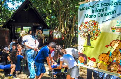 Participaram das tarefas educativas os alunos da turma do 5º ano