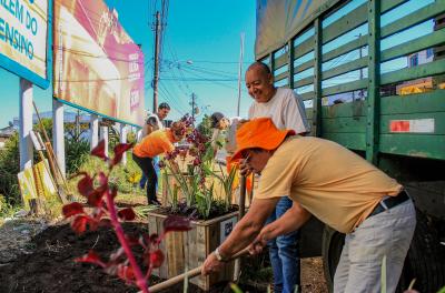 DMLU realiza plantio sustentável na avenida Vicente Monteggia