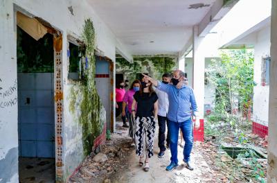 Secretários visitam área da nova creche do Loteamento Irmãos Maristas