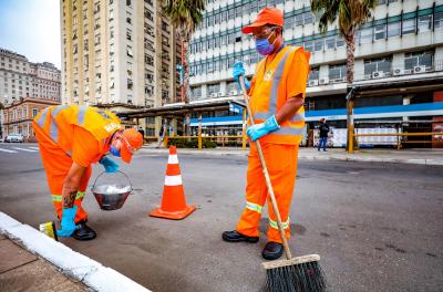 Pintura de meio-fio foi retomada na Semana Cidade Limpa