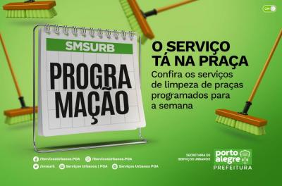 DMLU realiza limpeza e conservação em 47 praças nesta semana