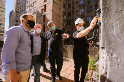Secretários acompanharam o inÃcio dos trabalhos de vistoria da equipe da UFRGS