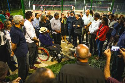 Frequentadores do Germânia já usufruem das novas quadras de beach tennis