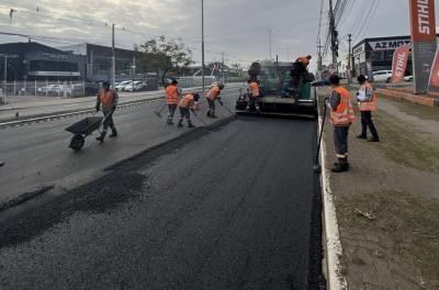 Iniciada a requalificação asfáltica em mais um trecho da avenida Sertório 