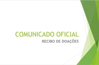 COMUNICADO OFICIAL - Recibo de doações