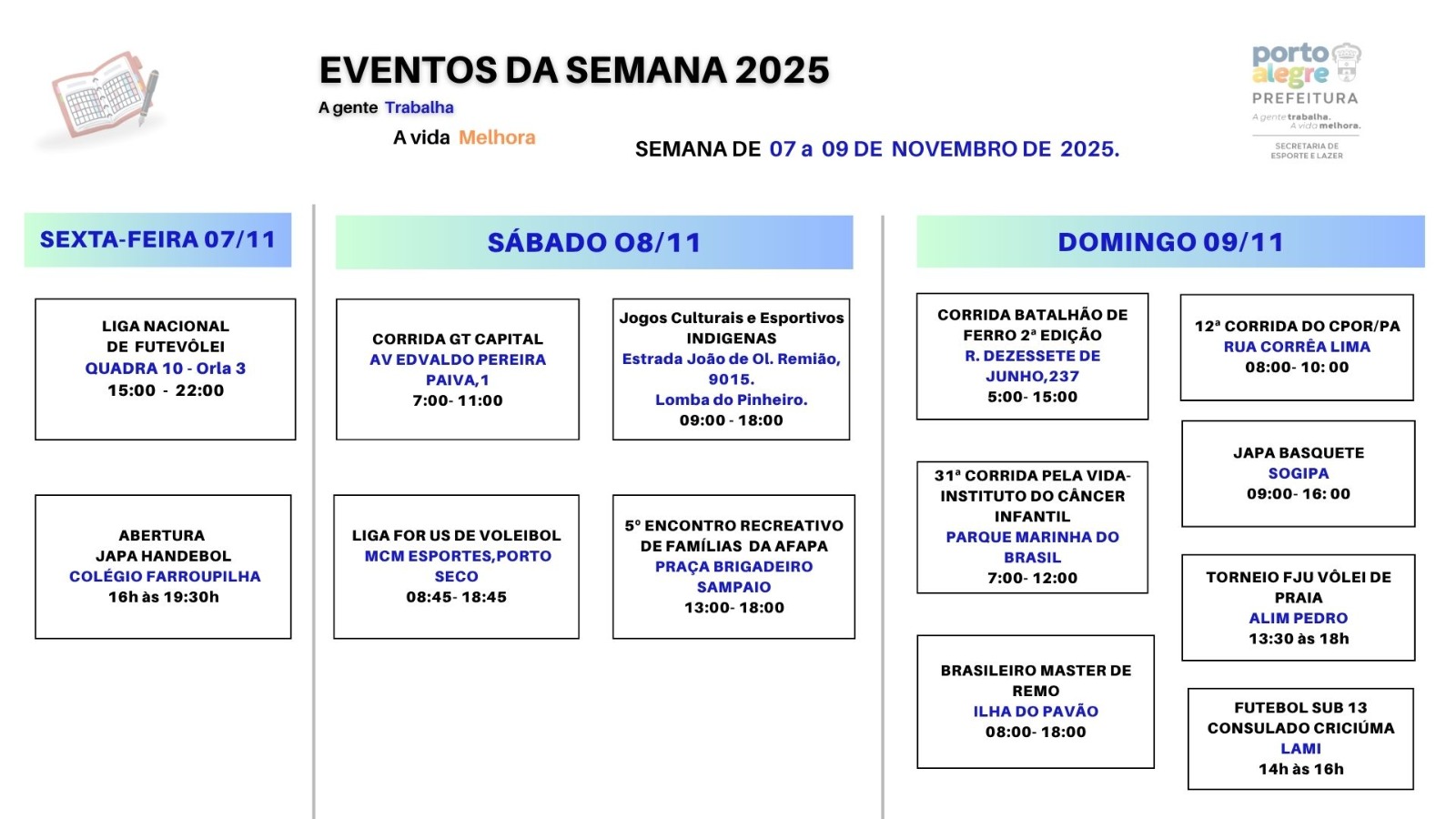 Eventos da semana