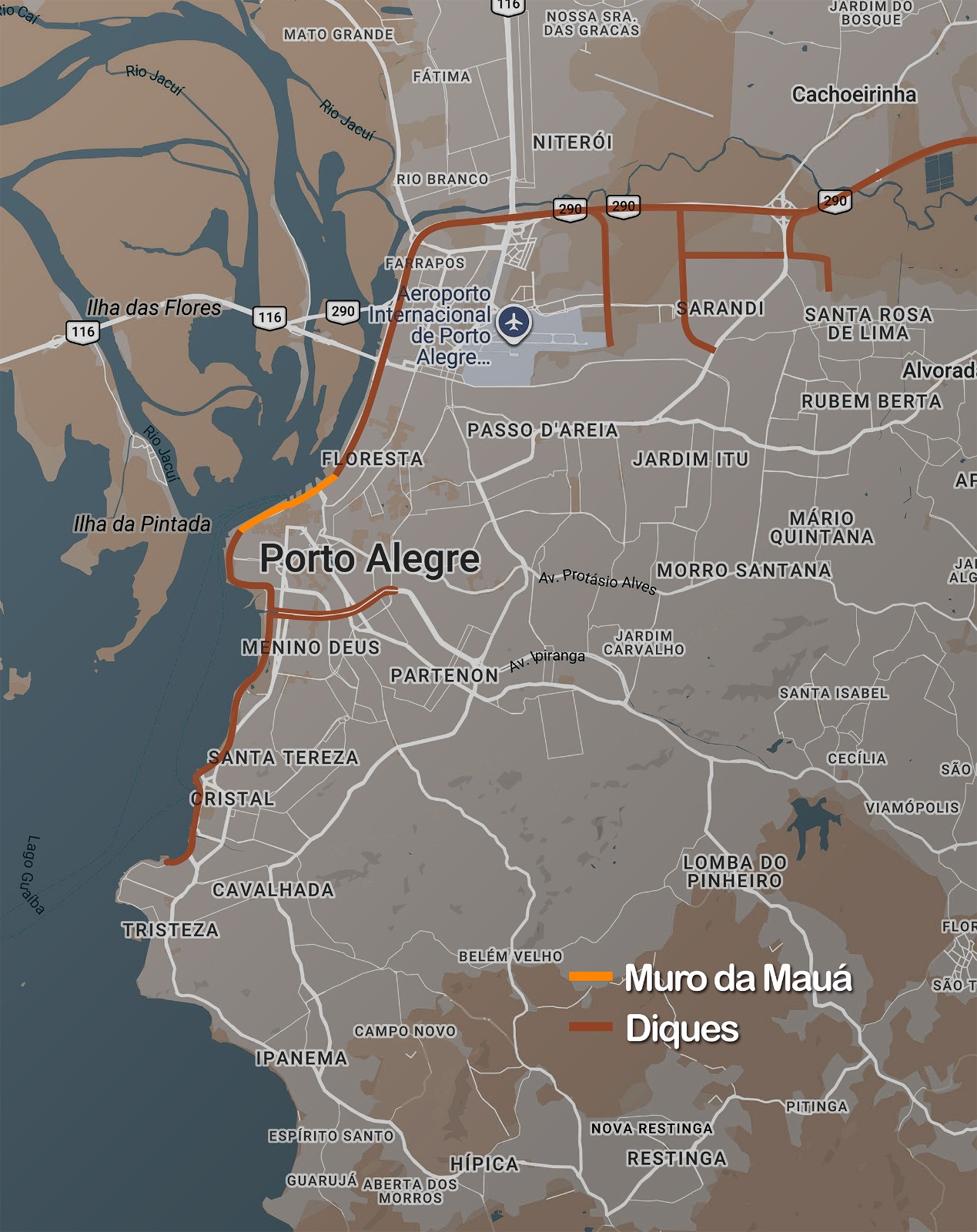 Diques Mapa